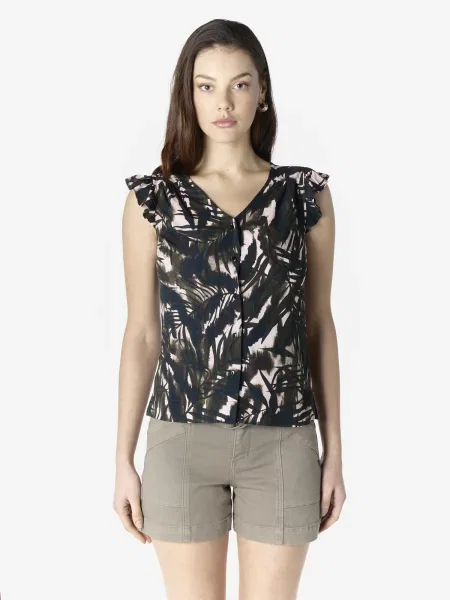 KOROSHI Bluză bej / kaki negru