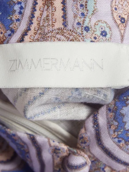 Rochie mini Zimmermann cu imagine cu model paisley albastru