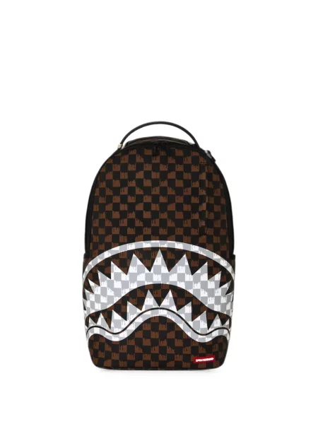 Rucsac Sprayground în carouri cu imagine maro
