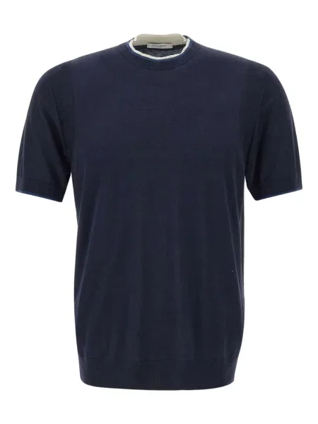 Tricou Paolo Pecora de mătase albastru