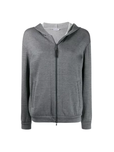 Bluza z kapturem Brunello Cucinelli z kapturem szara