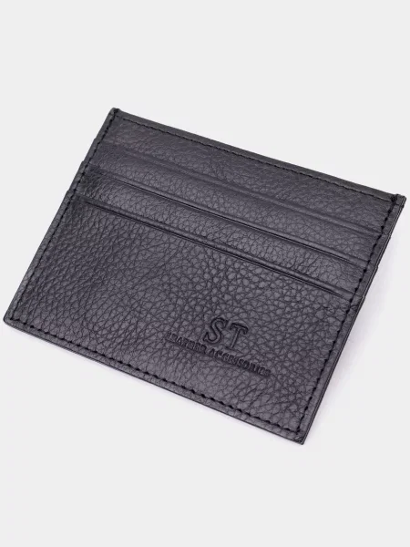 Кожаный кошелек St Leather Accessories черный