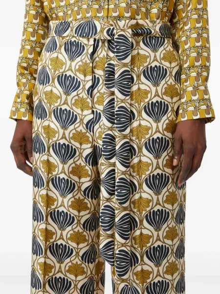 Pantaloni 's Max Mara de mătase galben