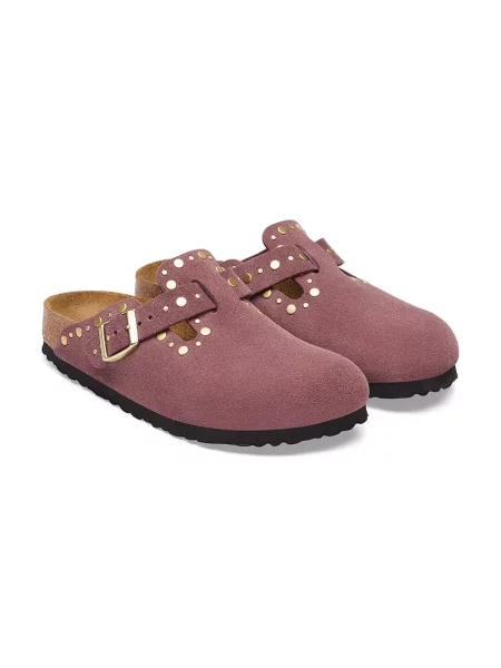 Birkenstock шльопанці замшеві Boston Rivets Suede Leather