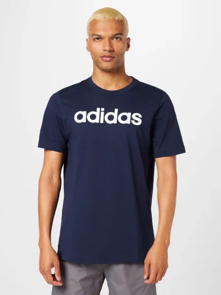 Adidas Tričko Essentials Single Jersey Linear Embroidered Logo T-Shirt Modrá biela