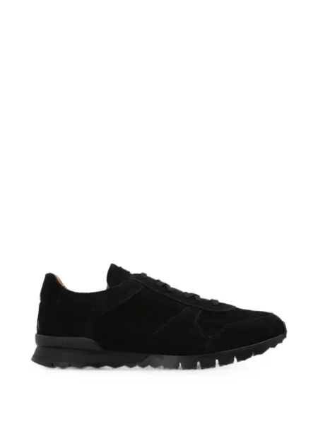Sneakerși Kiton din piele de căprioară clasici negru