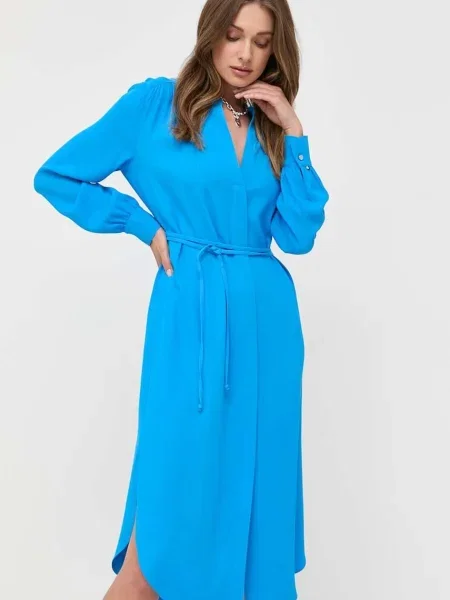 BOSS rochie midi oversize portocaliu