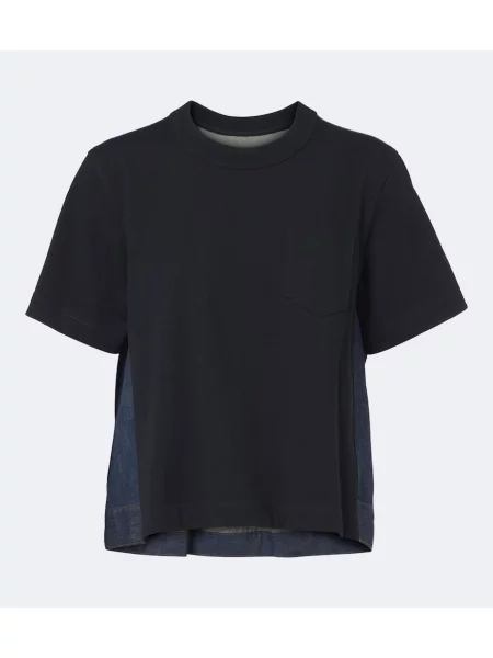 Tricou Sacai din jerseu albastru