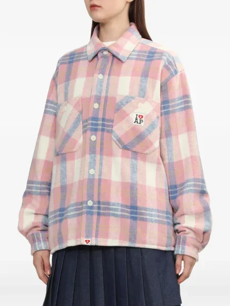 Koszula Apee™ By *a Bathing Ape® w kratkę różowa