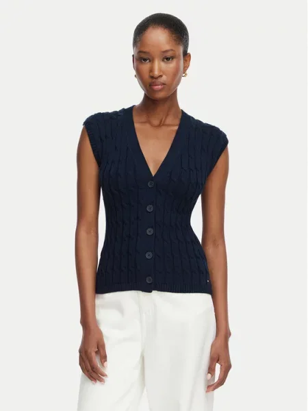 TOMMY HILFIGER Vestă tricotată bleumarin