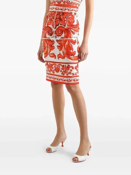 Fustă midi Dolce & Gabbana cu imagine alb