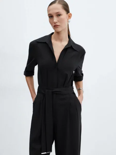 MANGO Truny Комбінезон Віскоза/поліамід чорний