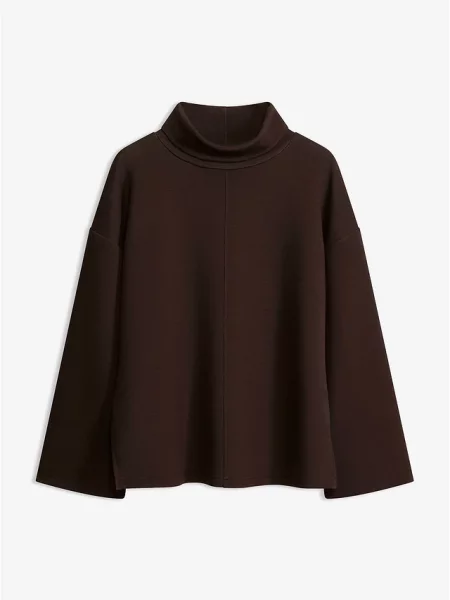 Bluza z dzianiny scuba brązowa