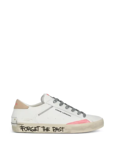 Leopardí tenisky Crime London s oděrkami bílé