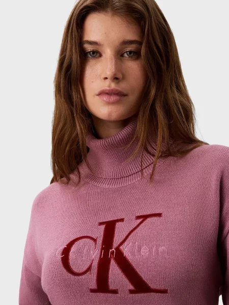 Свитер Calvin Klein с лого розовый
