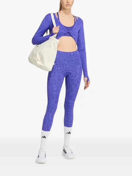 Geacă de blugi Adidas cu broderie cu dungi alergare albastru