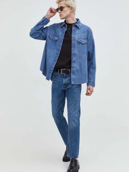 Jeans srajca HUGO modra