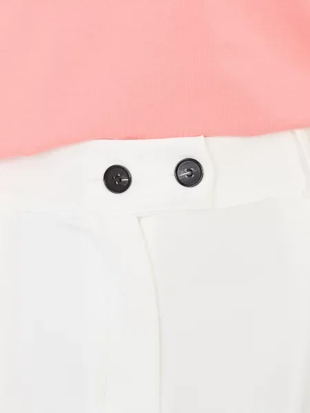 Pantaloni Rue Paris cu picior lat alb