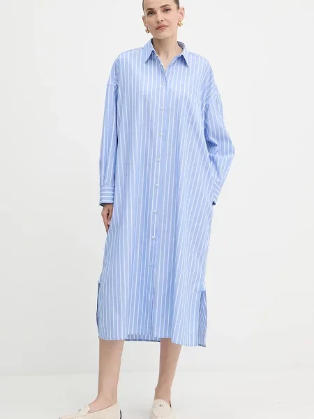 Weekend Max Mara rochie din MOLINA maxi oversize albastru