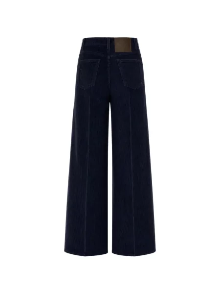 Pantaloni Cruna de catifea cord albastru