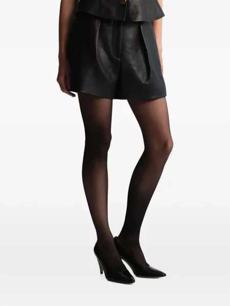 Pantaloni scurți Cara Cara din piele negru