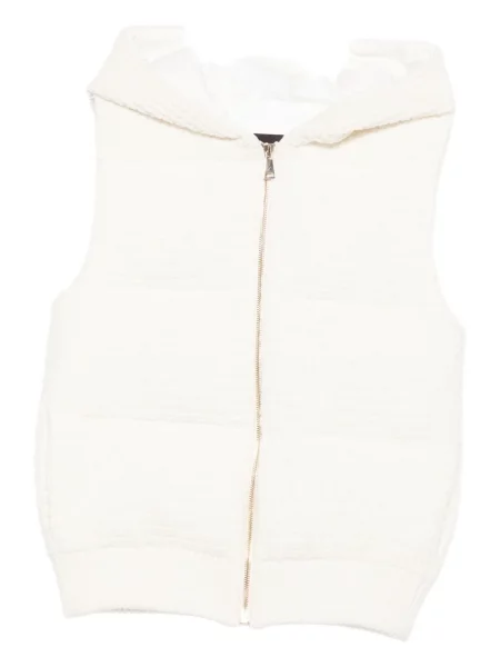 Vestă Fabiana Filippi cu glugă alb