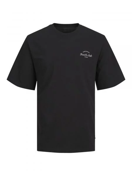 JACK & JONES Tricou negru / alb