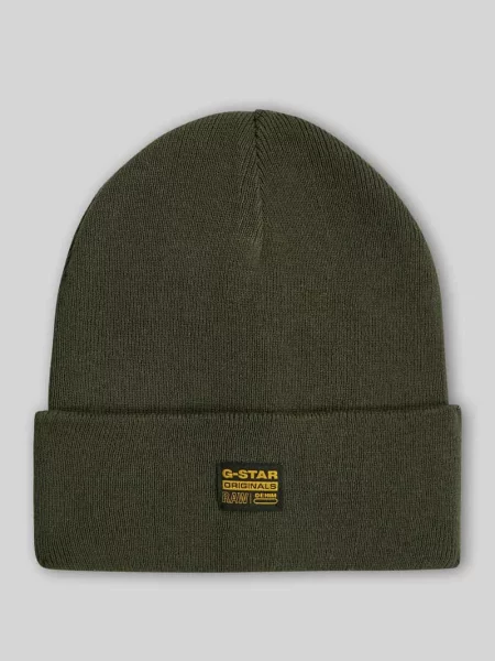 Czapka beanie z detalem z logo model ‘Effo’ zielona