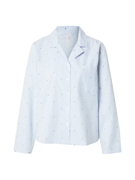 Hunkemöller Bluză de noapte bleumarin / fumuriu / deschis albastru