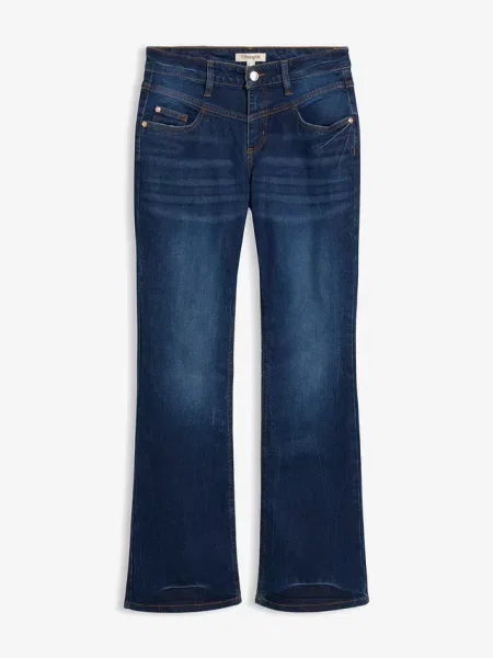Jeansy ze stretchem o kroju bootcut mid waist niebieskie