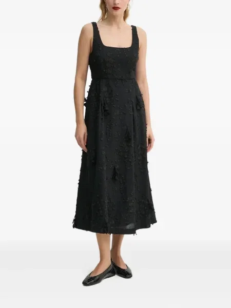 Rochie maxi Munthe cu model floral de costum negru