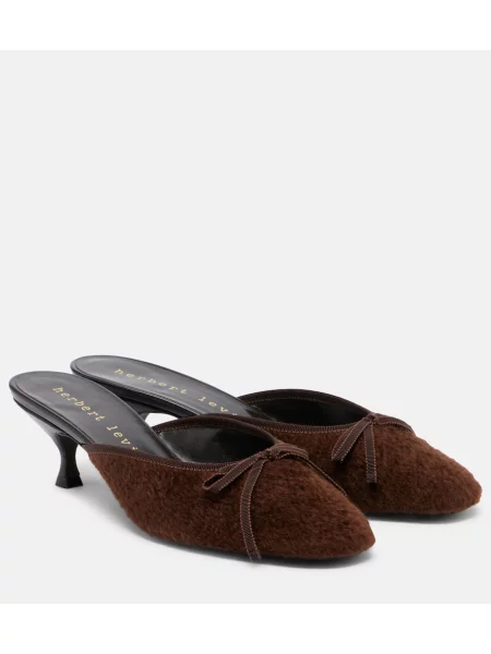 Papuci tip mules Herbert Levine din piele de oaie maro