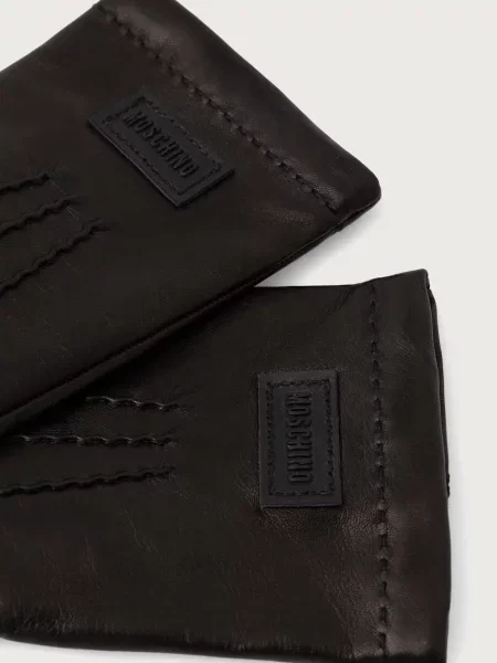 Moschino mănuși pentru bărbați din piele negru