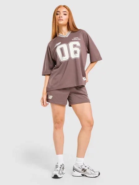 New Balance T-Shirt Sports Jersey brązowa