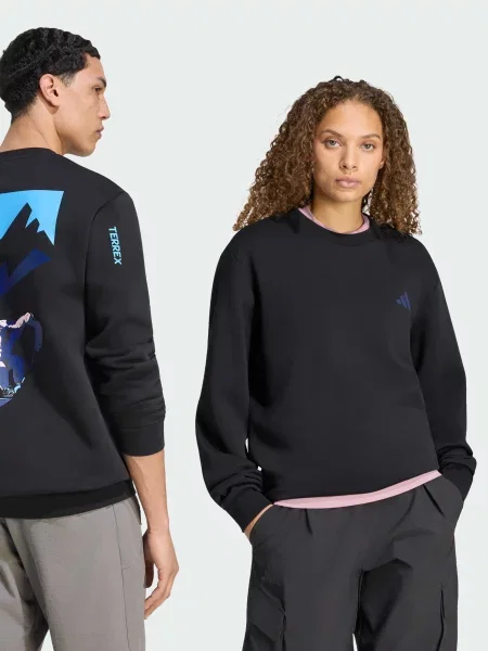 Жіночий Світшот adidas комбінований верх чорний