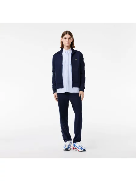 Lacoste Kurtka Dresowa Paris Piqué Z Zamkiem Błyskawicznym Z Przodu granatowa