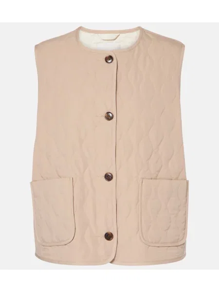 Pikowana kamizelka Varley z twillu beżowa
