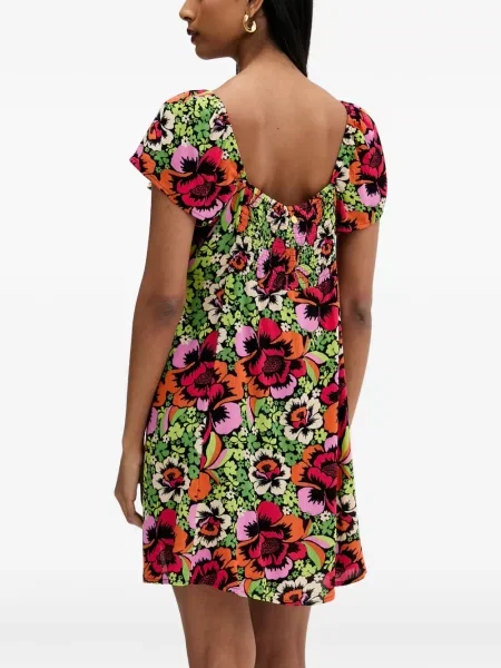 Rochie mini Rip Curl cu model floral cu imagine verde