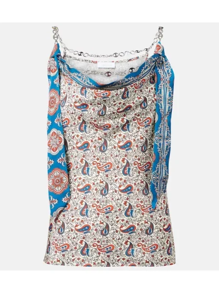 Satynowy top Rabanne z wzorem paisley