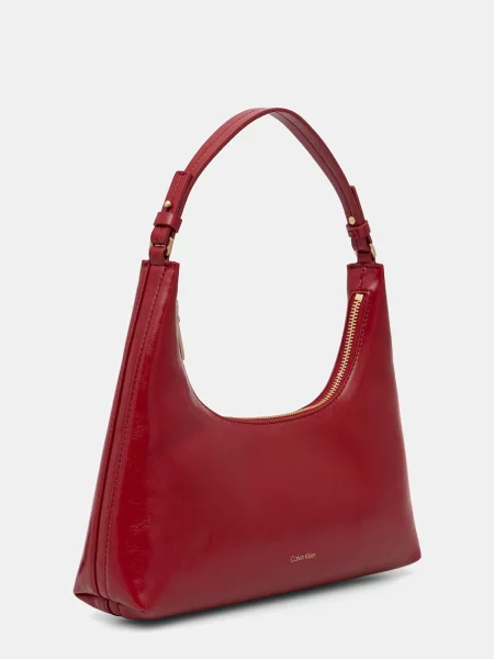 Calvin Klein Geantă Foil Logo Glossy Conv Shoulder B Vișiniu roșu