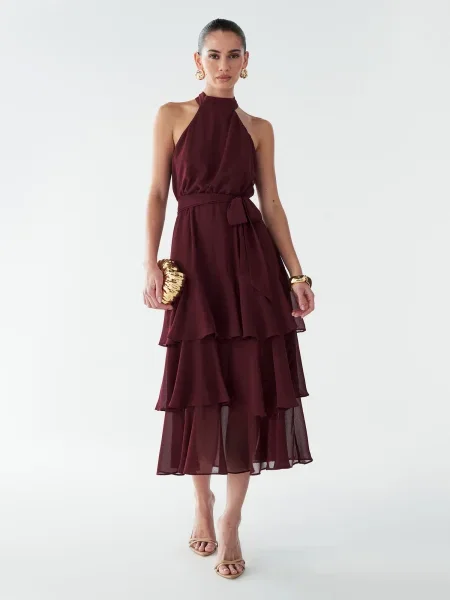 BWLDR Rochie de seară Tony burgundy roșu