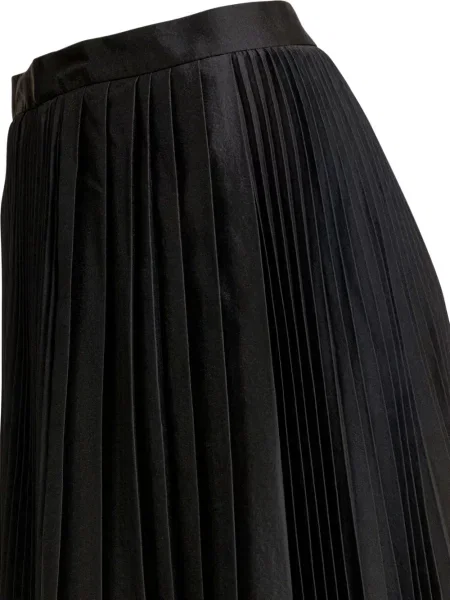 Fusta plisata Sandbeige plisată până la genunchi negru