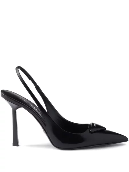 Pantofi cu toc Prada slingback negru
