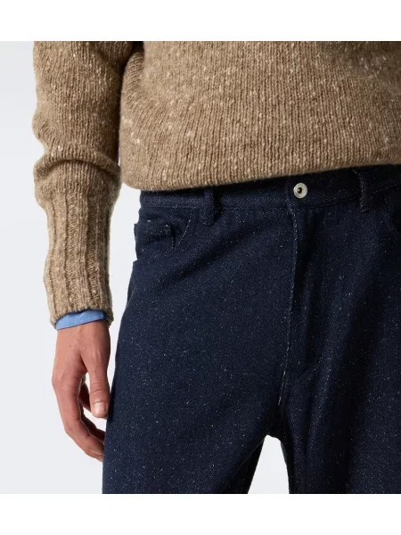 Pantaloni Auralee de mătase albastru