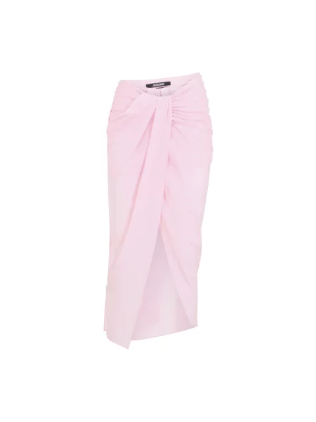 Spódnica Jacquemus drapowana różowa