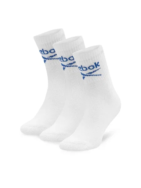 Set de 3 perechi de șosete medii unisex Reebok alb
