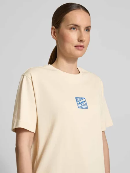 T-shirt o kroju relaxed fit z czystej bawełny model BROOK SS HOTEL' Selected Femme biała