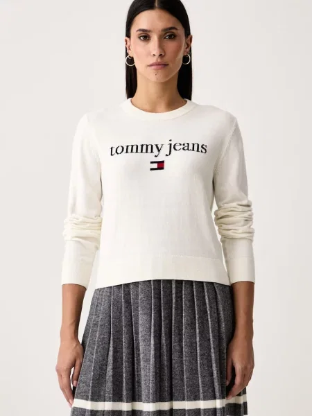 Tommy Jeans pulover pentru femei cu amestec de lână bej