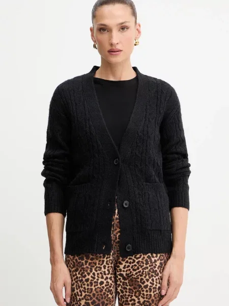 Silvian Heach kardigan z domieszką wełny VALBUENA czarny