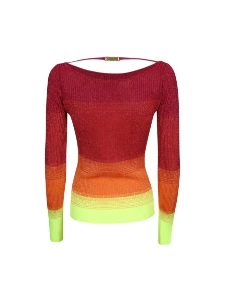 Sweter Gcds z dekoltem w serek żakardowy